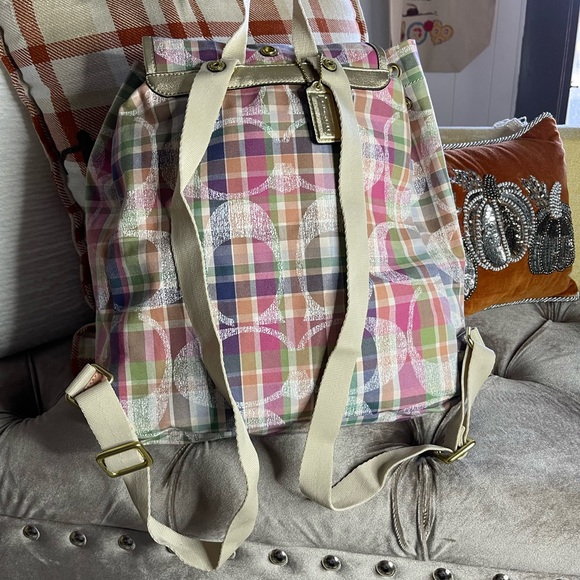Coach Madras Pastel Plaid Backpack main image 11